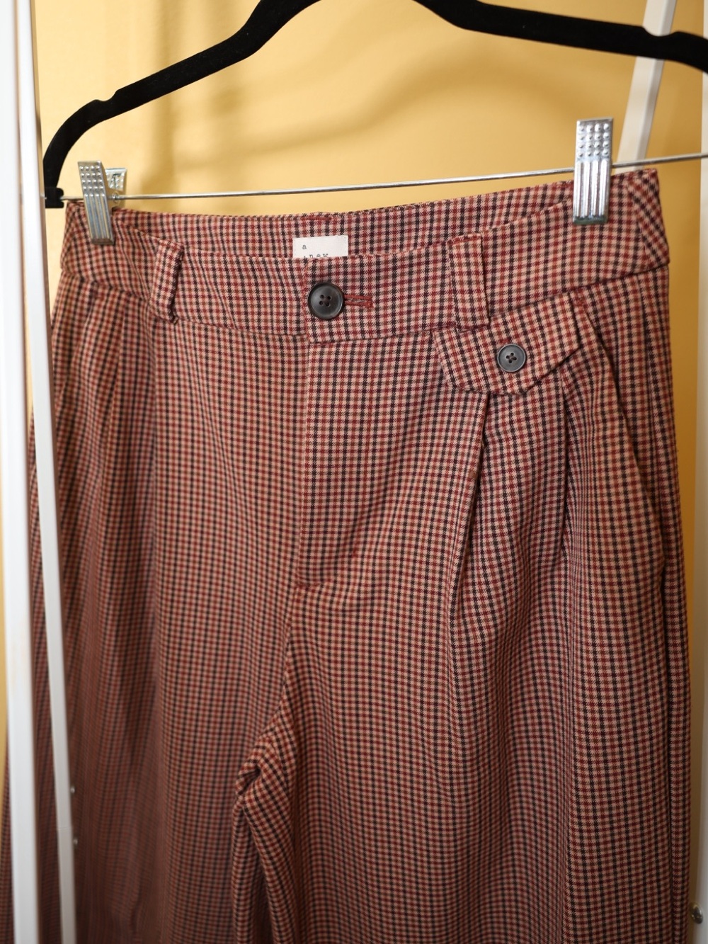 Target Women's Wide Leg Pants in Brown and Black Houndstooth
